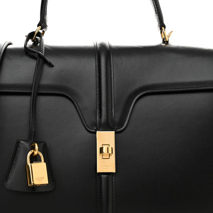 Celine Satinated Calfskin Medium 16 Top Handle Bag Black 10 of 18