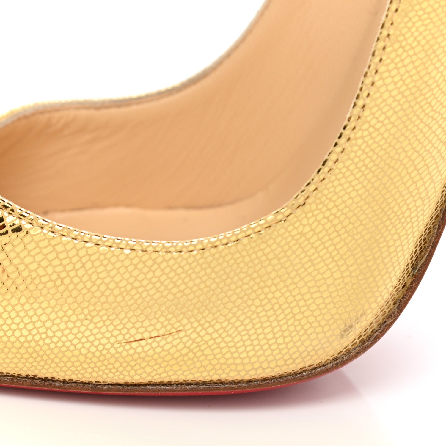 Christian Louboutin Laminato Dino So Kate 120 Pumps 38 Gold 8 of 9