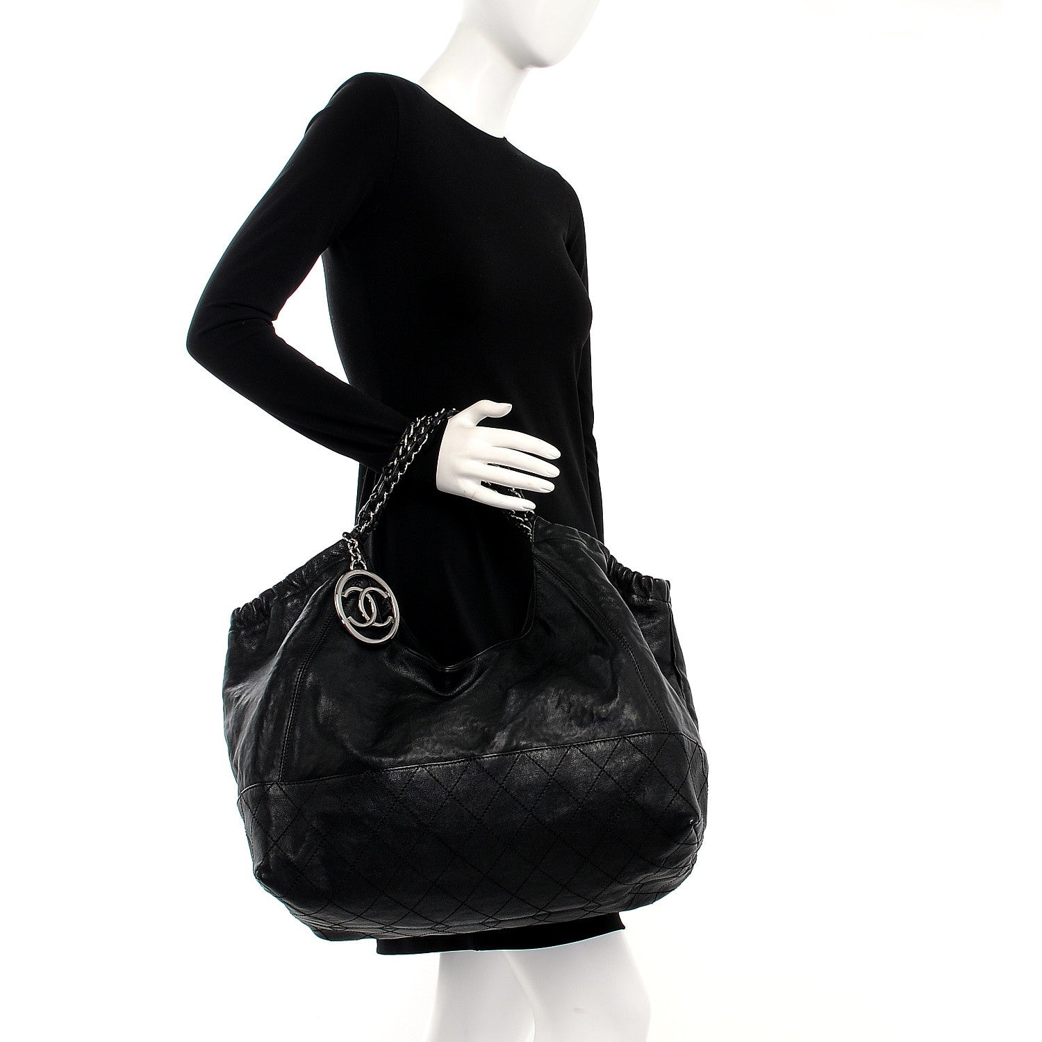 Chanel Distressed Caviar XL Coco Cabas Black 2 of 8