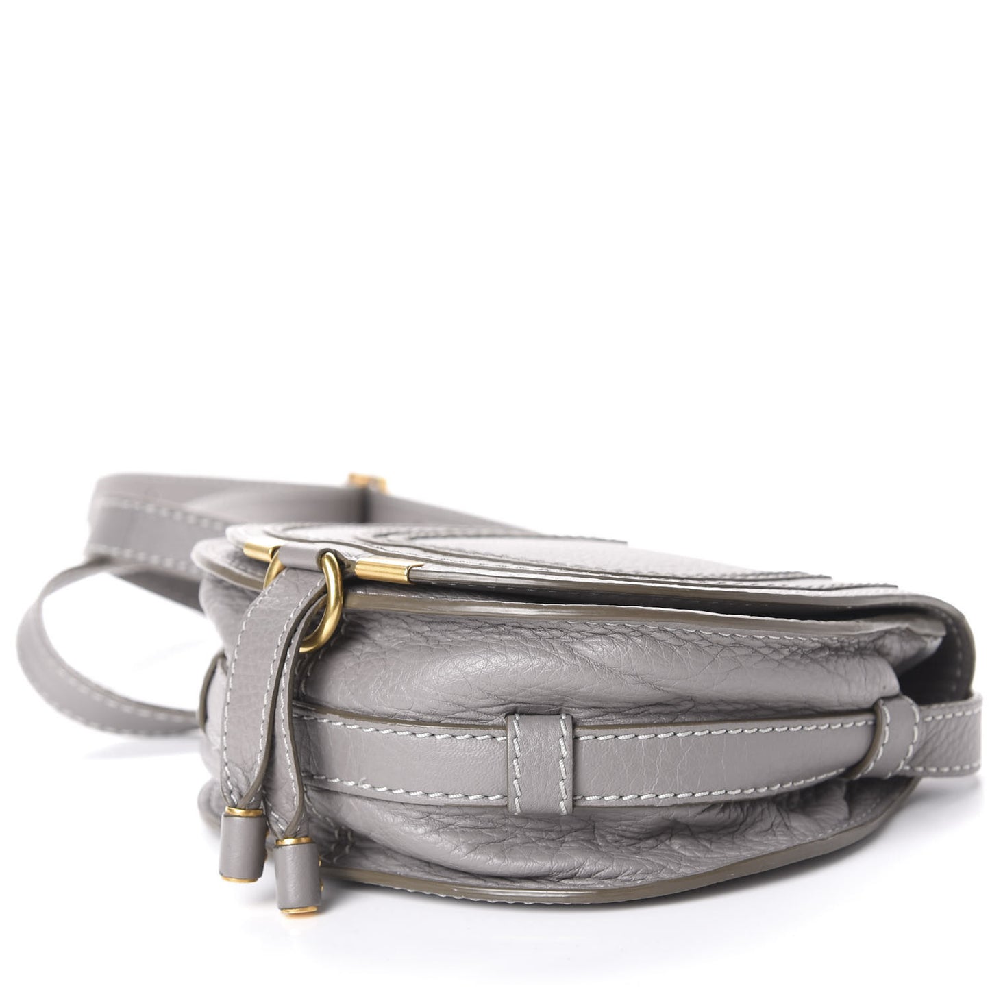 Calfskin Mini Marcie Round Crossbody Bag Cashmere Grey