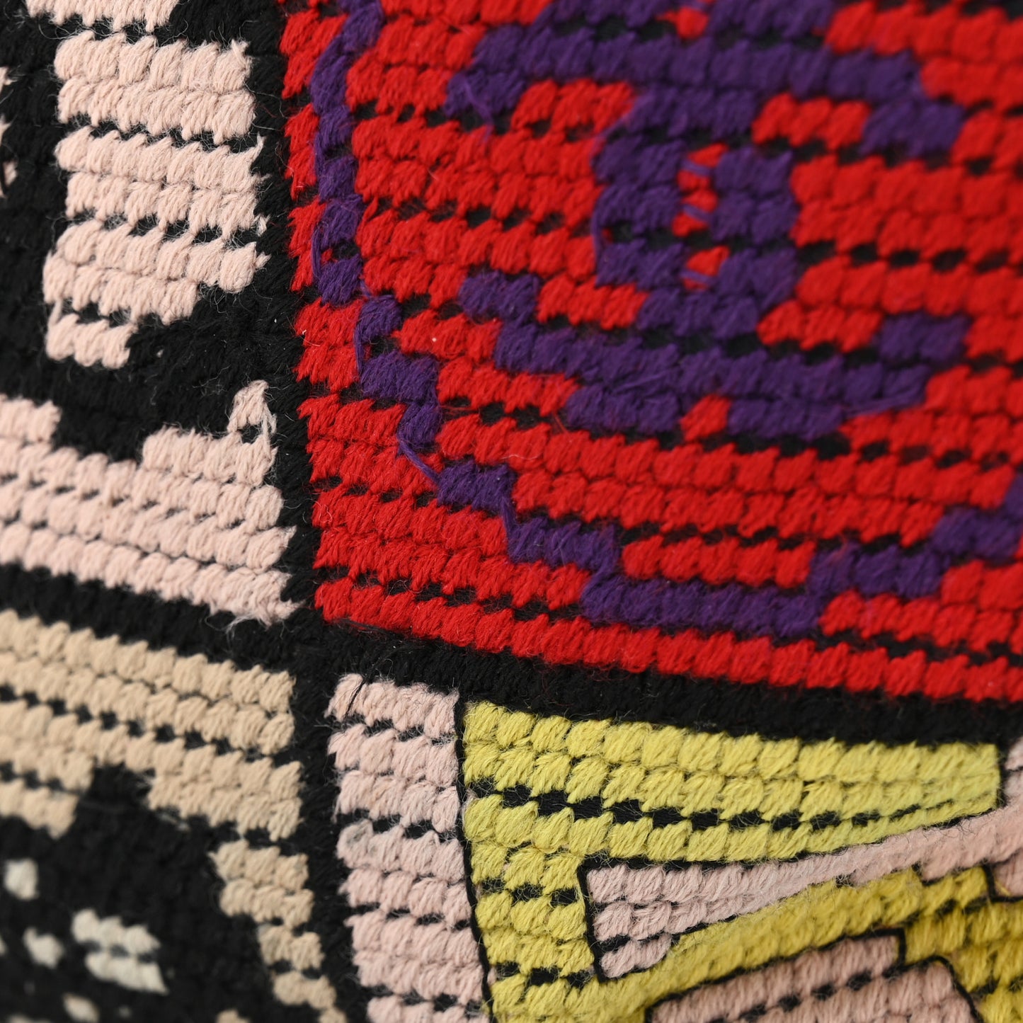 Needlepoint Precious Symbols Shoulder Bag Black