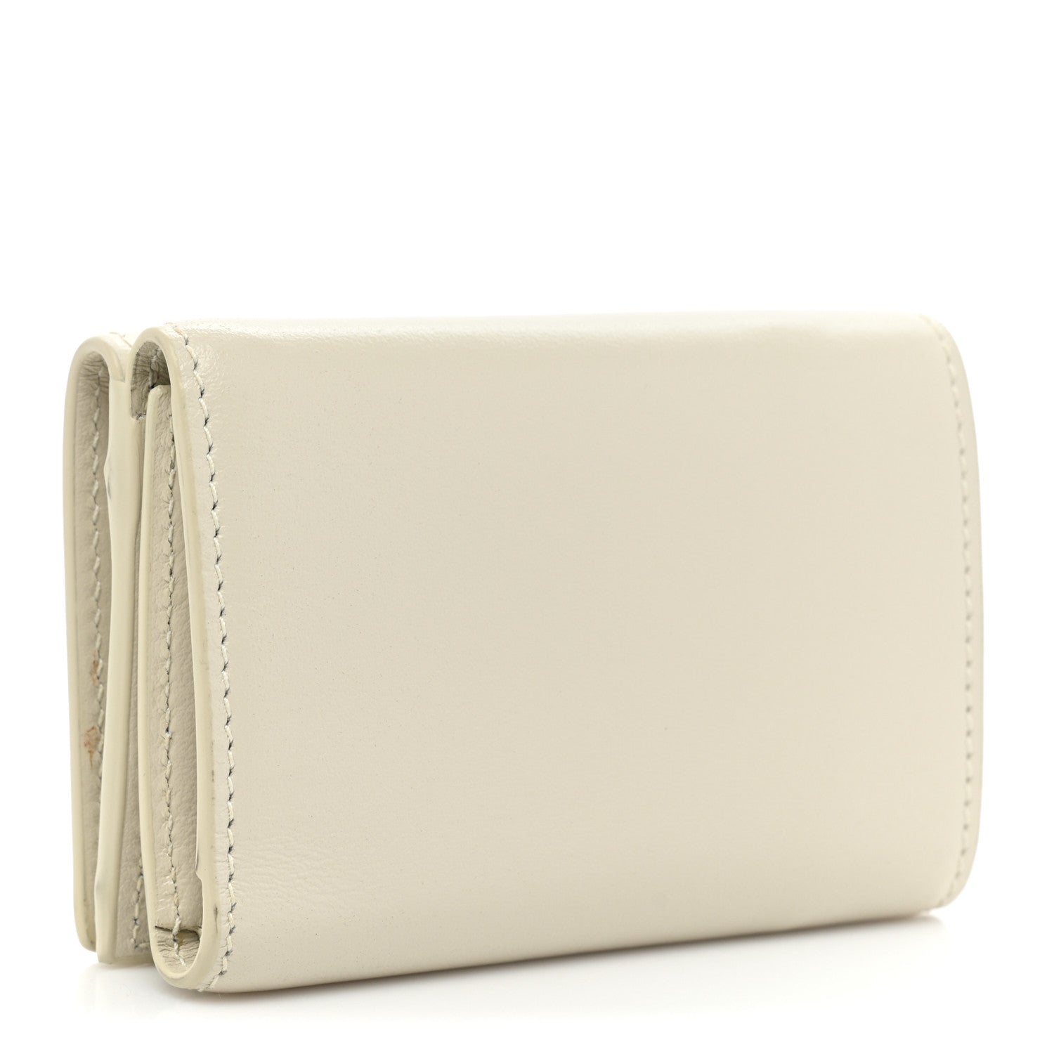 Saint Laurent Calfskin Star Print Monogram Trifold Wallet White 3 of 12