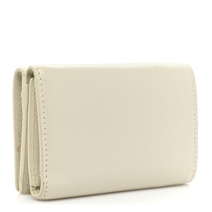 Saint Laurent Calfskin Star Print Monogram Trifold Wallet White 3 of 12