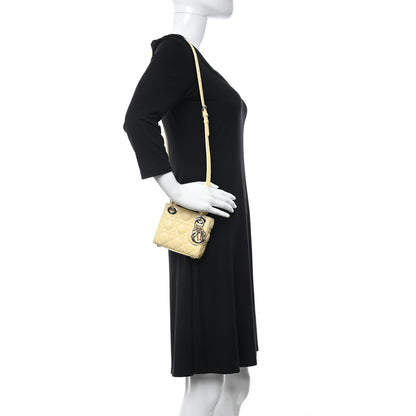 Christian Dior Lambskin Cannage Micro Lady Dior Soft Yellow 2 of 10