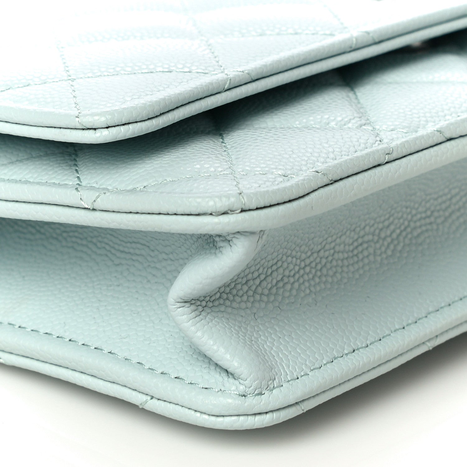 Chanel Caviar Quilted Wallet On Chain WOC Light Blue 10 of 12