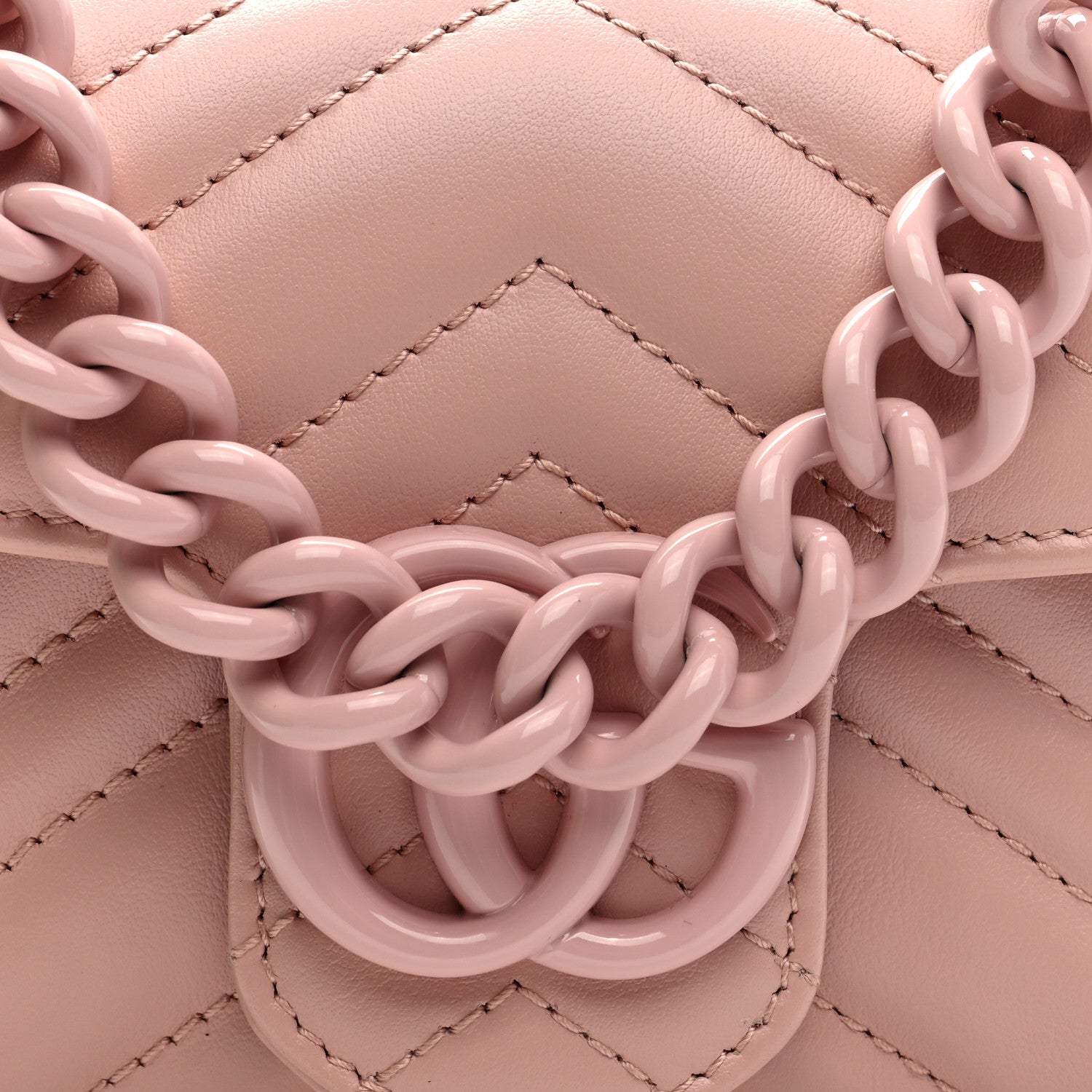 Gucci Calfskin Matelasse Monochrome GG Marmont Chain Belt Bag Perfect Pink 8 of 11