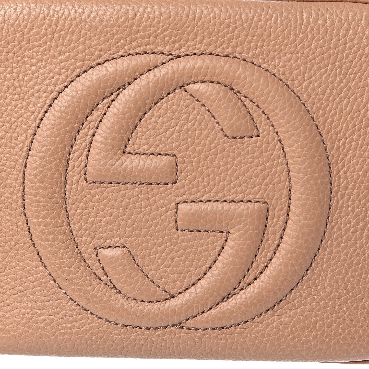 Pebbled Calfskin Small Soho Disco Bag Camelia