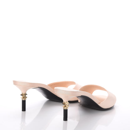Chanel Grosgrain Lambskin CC Mules 39 Light Pink 4 of 9