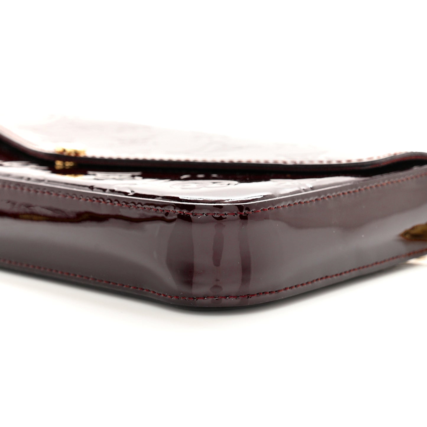 LOUIS VUITTON Vernis Pochette Felicie Chain Wallet Amarante