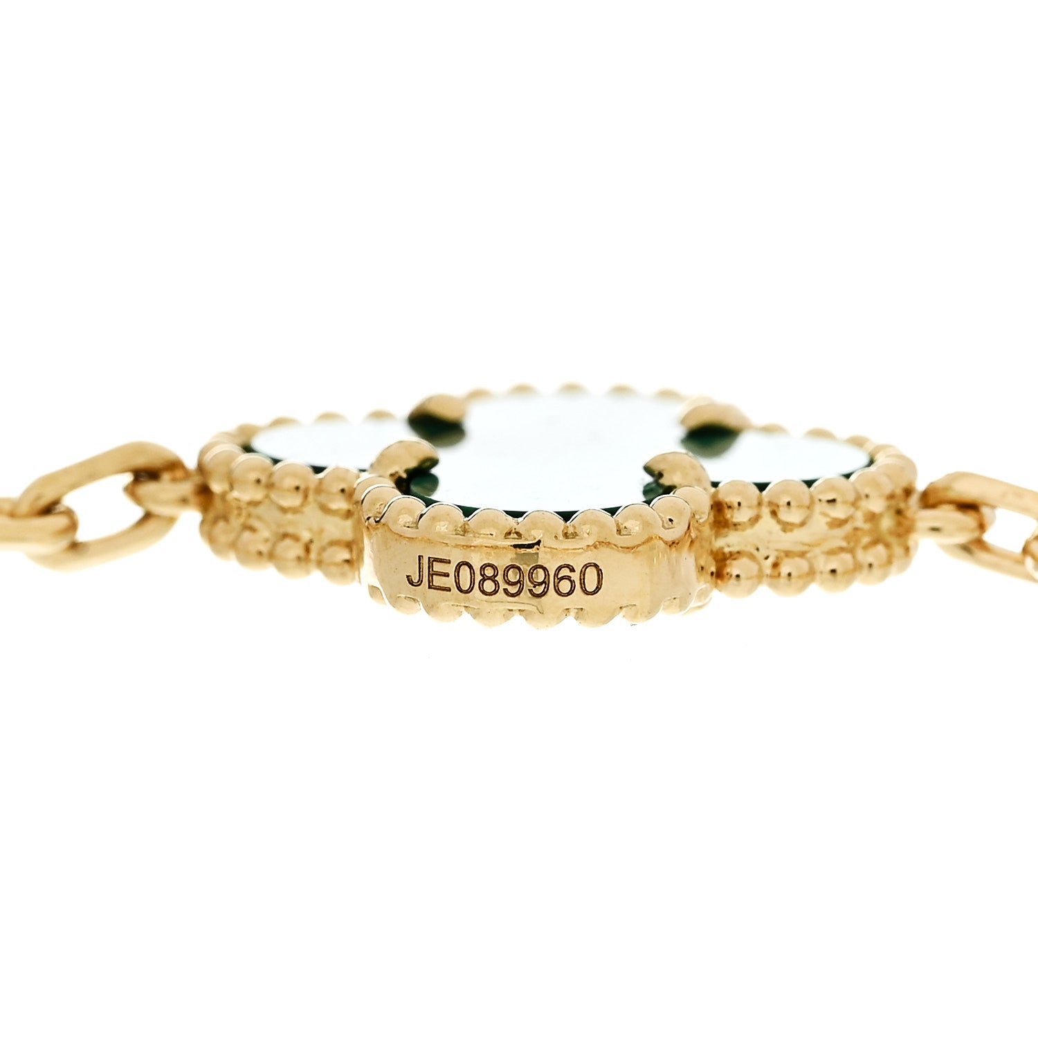 Van Cleef & Arpels 18K Yellow Gold Malachite 20 Motifs Vintage Alhambra Necklace 6 of 6