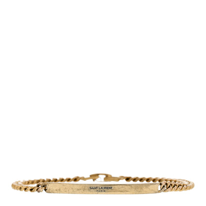 Saint Laurent Metal ID Plaque Bracelet L Gold 1 of 5
