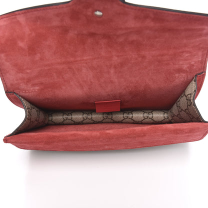 Gucci GG Supreme Monogram Suede Crystal Small Dionysus Shoulder Bag Beige Ebony Vulcanic Red 5 of 11