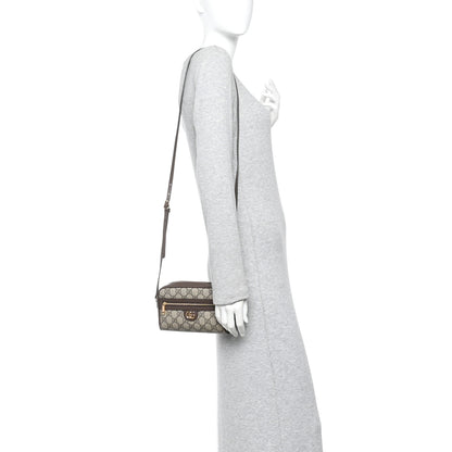 Gucci GG Supreme Monogram Textured Calfskin Super Mini Ophidia Shoulder Bag Beige Ebony New Acero 2 of 12