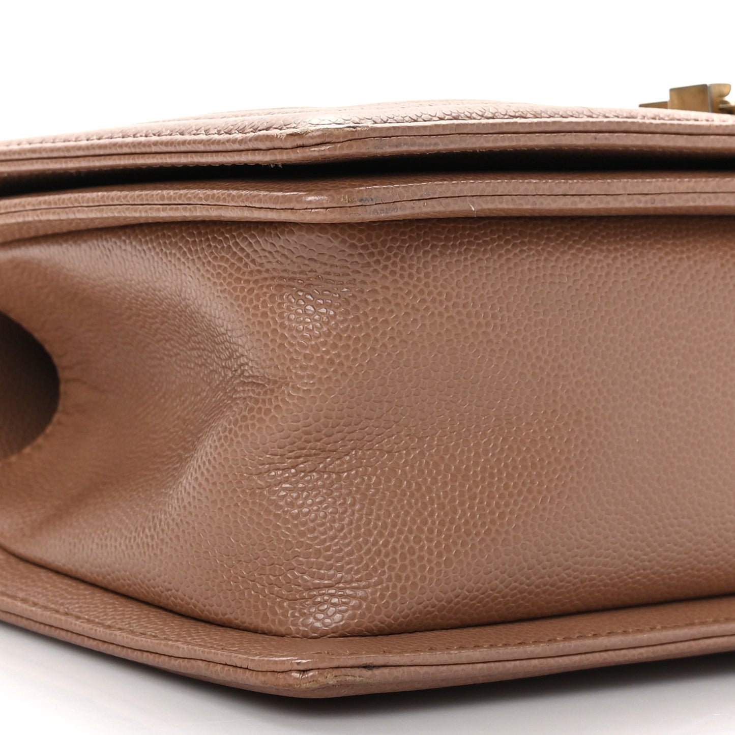 Caviar Chevron Quilted Medium Boy Flap Brown