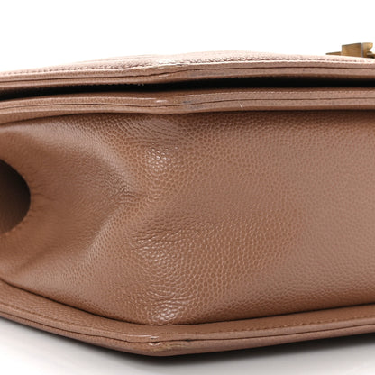 Chanel Caviar Chevron Quilted Medium Boy Flap Brown 8 of 11