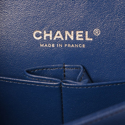 Chanel Caviar Quilted Medium Double Flap Dark Blue 7 of 9