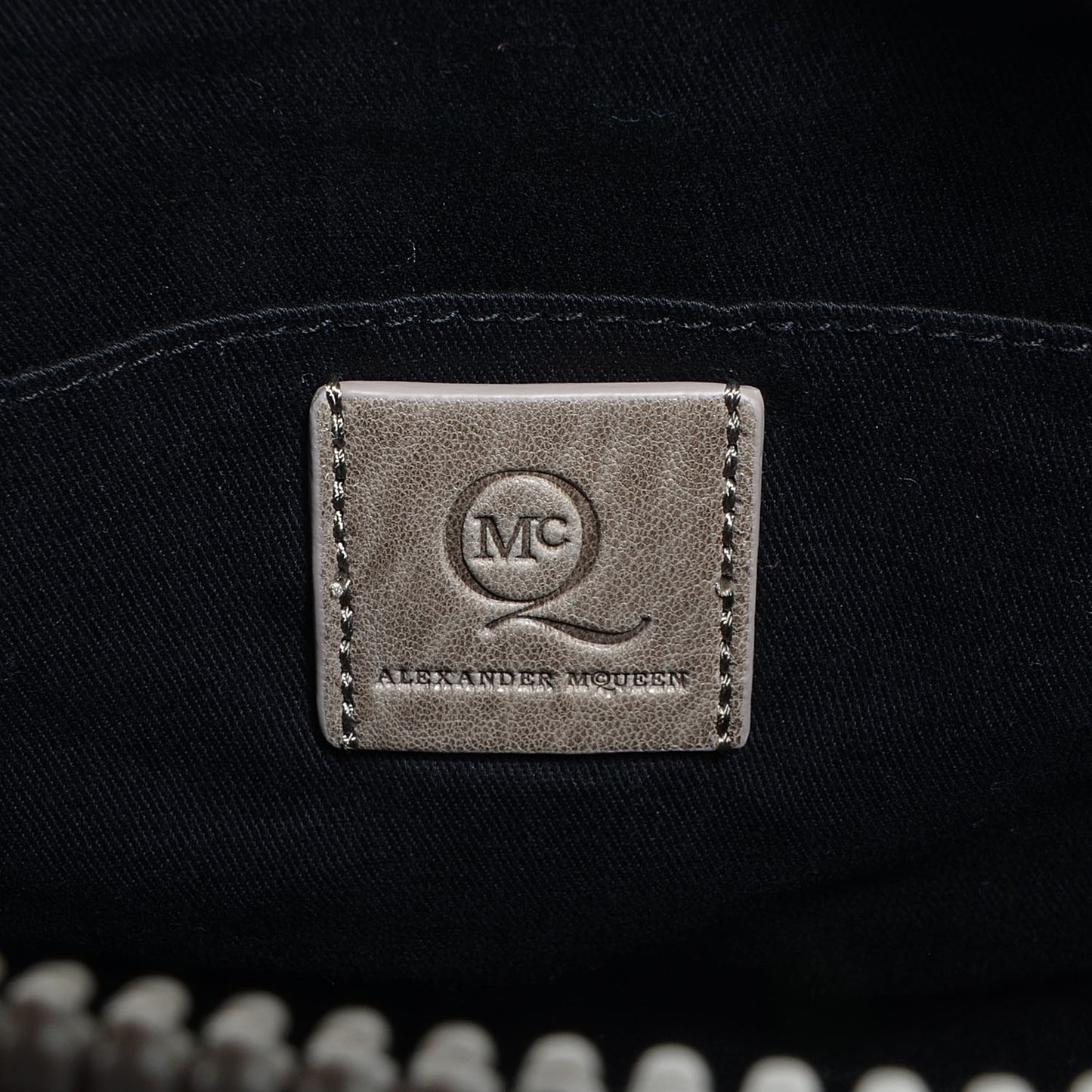 McQ Crocodile Embossed Lambskin The YT Bag Dove Grey