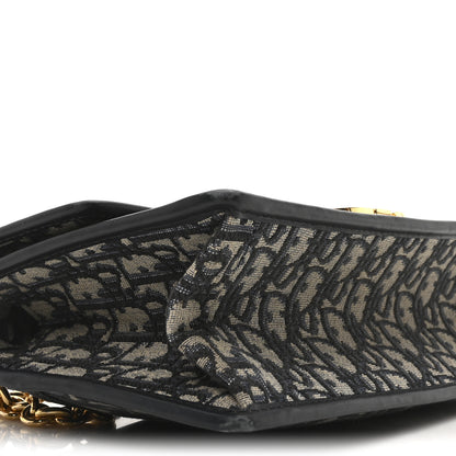 Christian Dior Oblique 30 Montaigne Chain Flap Bag Blue 4 of 11