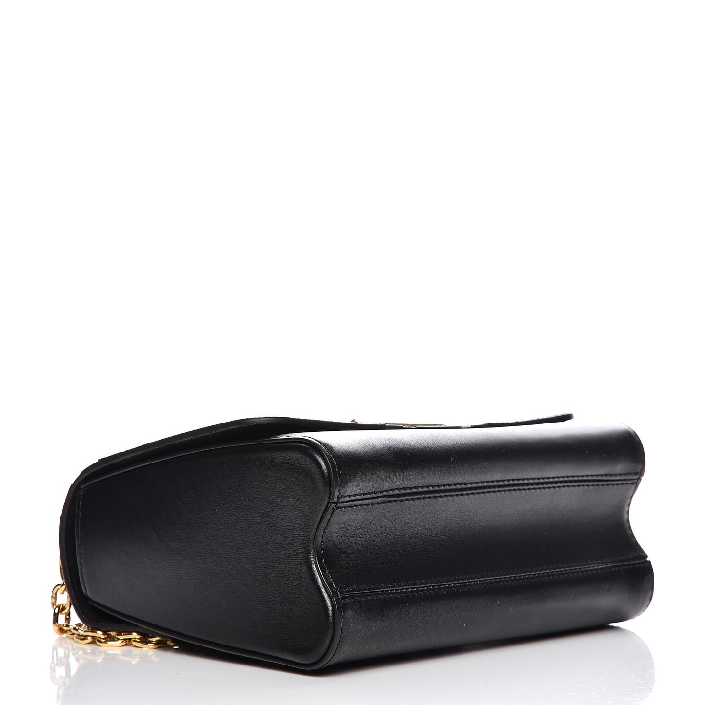Veau Satin Monogram Twist Shoulder Bag MM Black