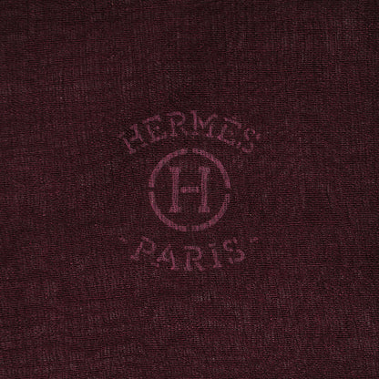 Hermes Cashmere Silk Plume Stole Cassis 3 of 4