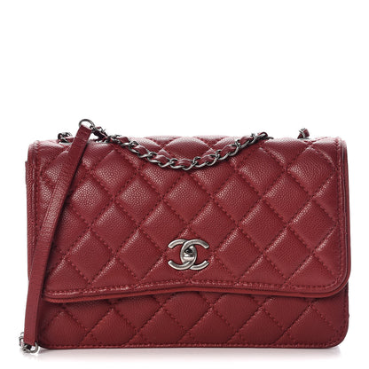 Chanel Caviar Quilted Flap With Chain Red 1 of 13