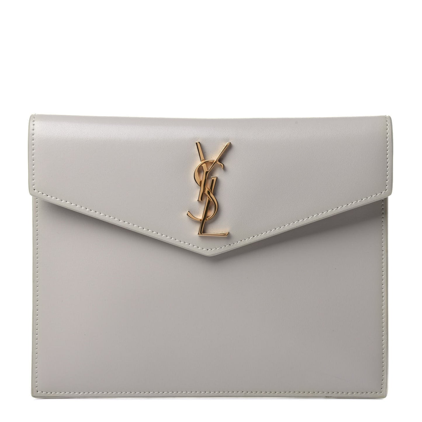 Smooth Shiny Calfskin Monogram Uptown Baby Pouch Crema Soft