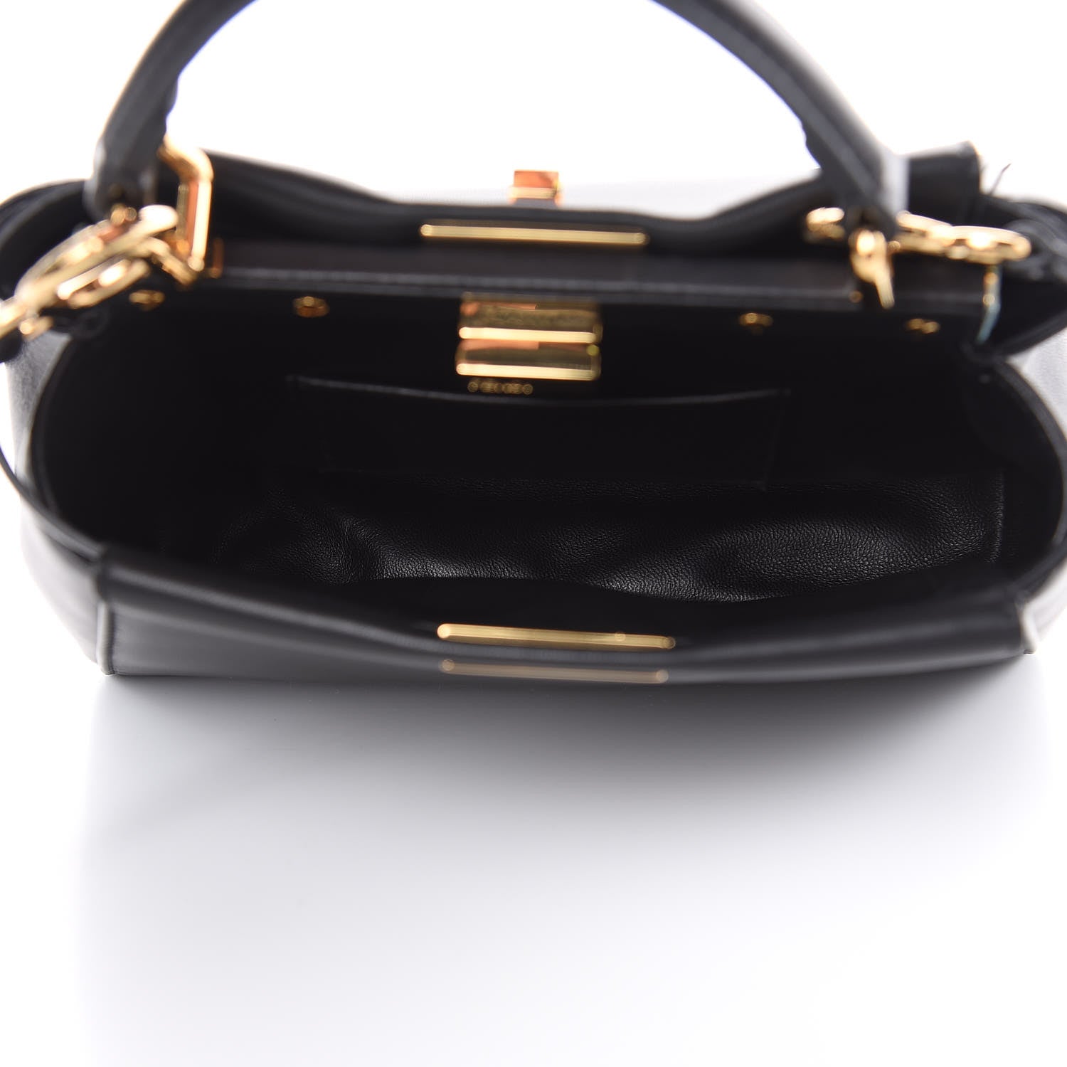 Fendi Nappa Mini Peekaboo Iconic Satchel Black 7 of 11