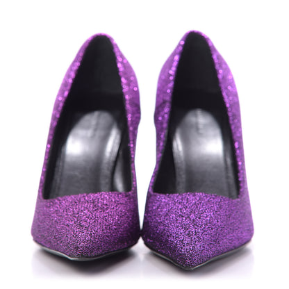 Balenciaga Shiny Fabric Square Knife 80mm Pumps 36.5 Purple 3 of 11
