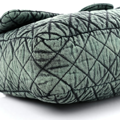 Chanel Denim Quilted Denimpression Flap Green Black 8 of 11