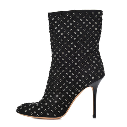 Jimmy Choo Vintage Suede Gillian Vis Ankle Boots 37.5 Black 1 of 9