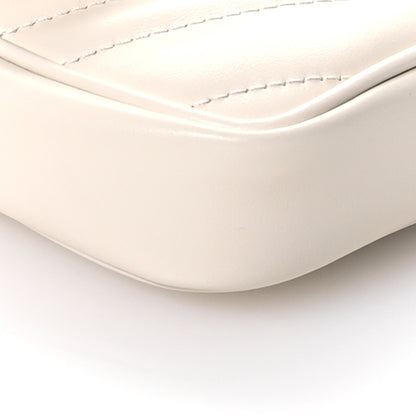 Gucci Calfskin Matelasse Mini GG Marmont Shoulder Bag With Card Holder White Black 10 of 12