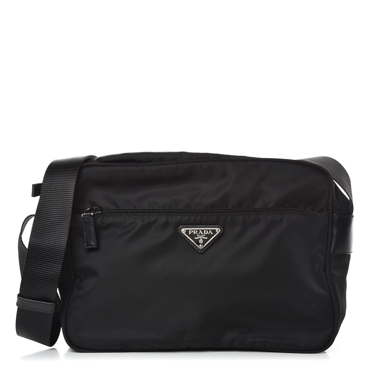 Prada Nylon Flat Messenger Bag Black 1 of 9