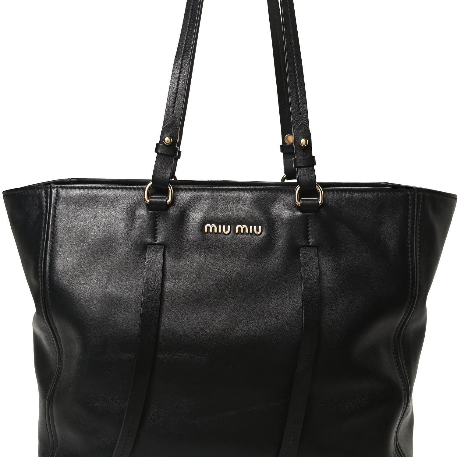 Miu Miu Vitello Soft Calfskin Tote Black 7 of 9