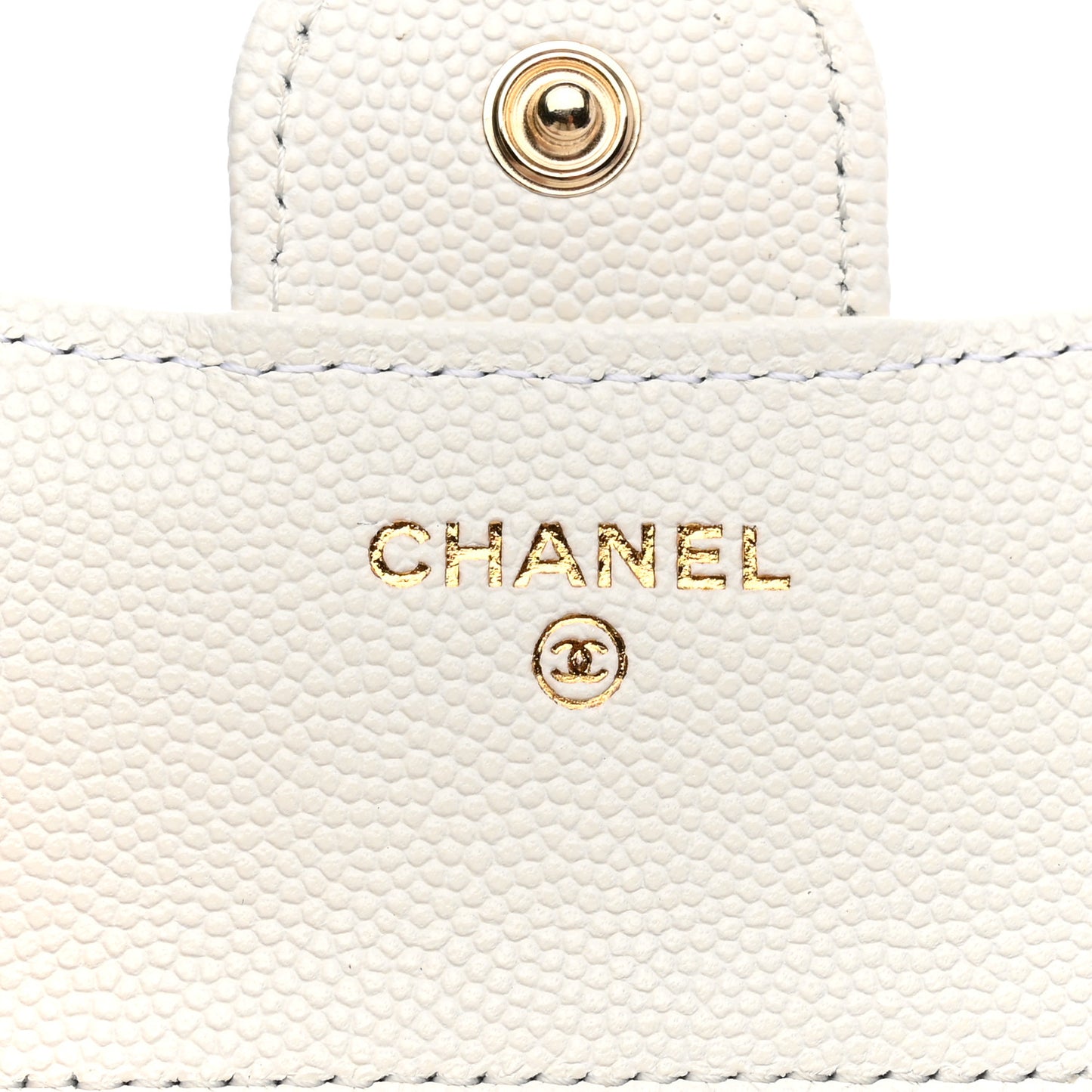 Caviar Quilted Small Flap Wallet White