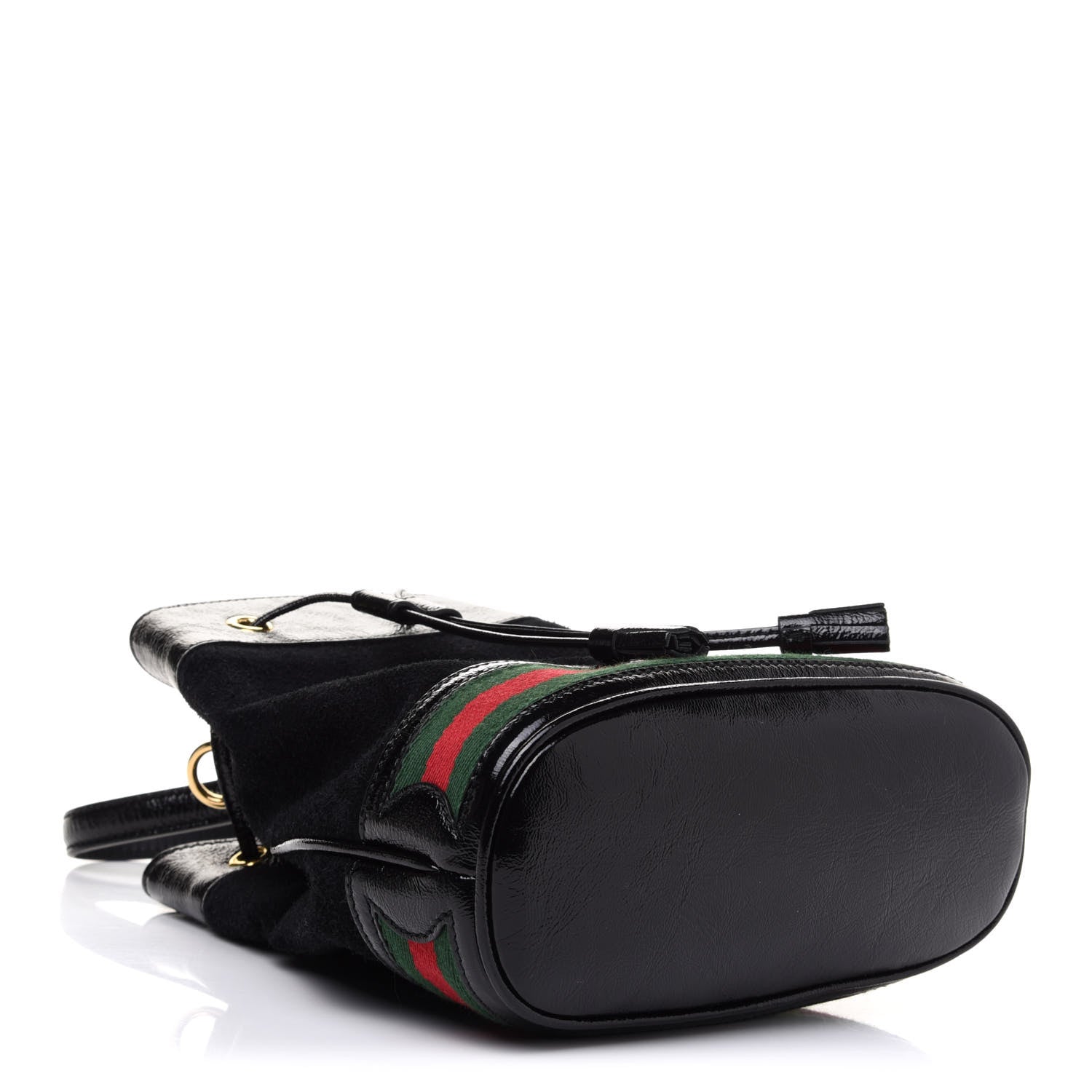 Gucci Suede Patent Web Small Ophidia Bucket Bag Black 4 of 10