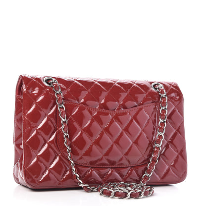 Chanel Patent Calfskin Quilted Medium Double Flap Dark Red 3 of 10