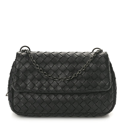 Bottega Veneta Nappa Intrecciato Mini Chain Messenger Black 1 of 13