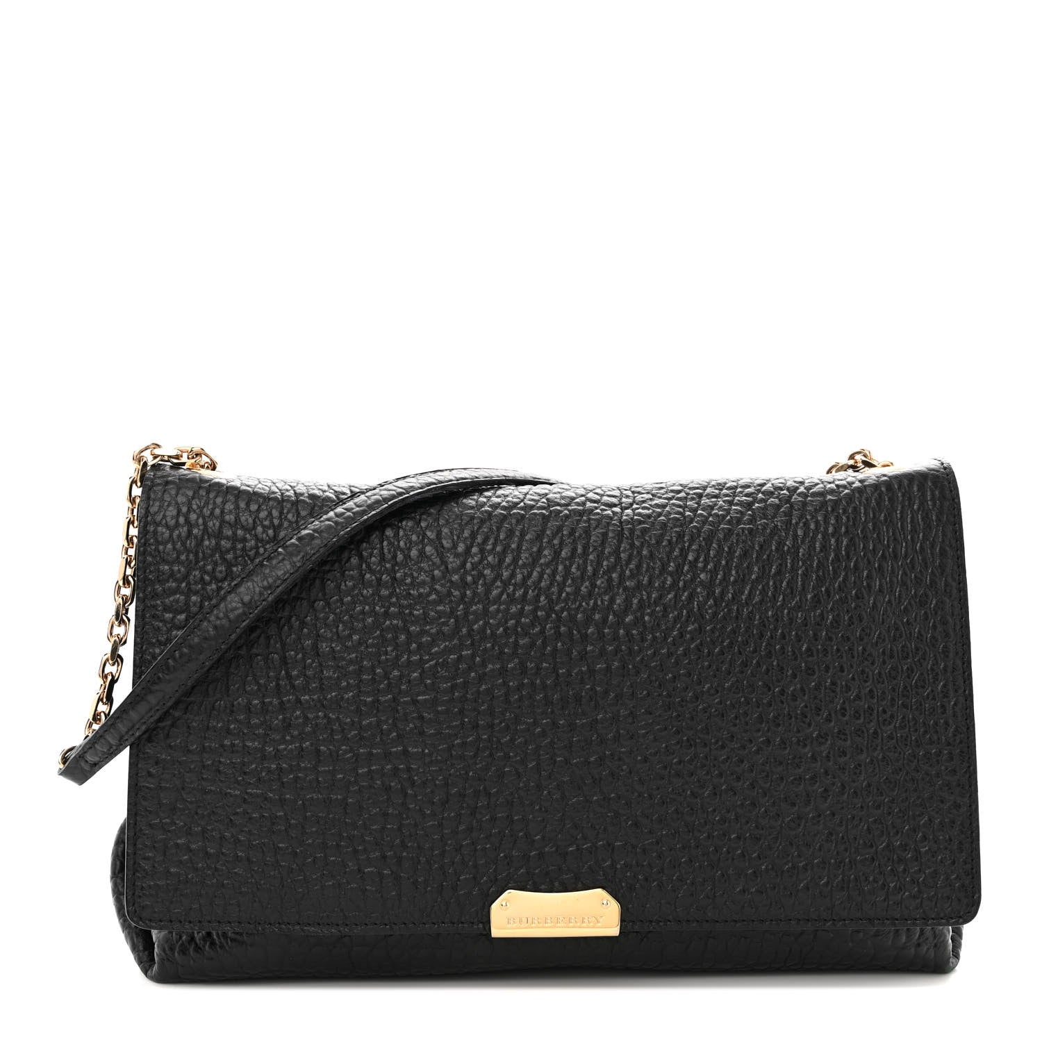 Burberry Signature Grain Large Mildenhall Shoulder Bag Black 1 of 13