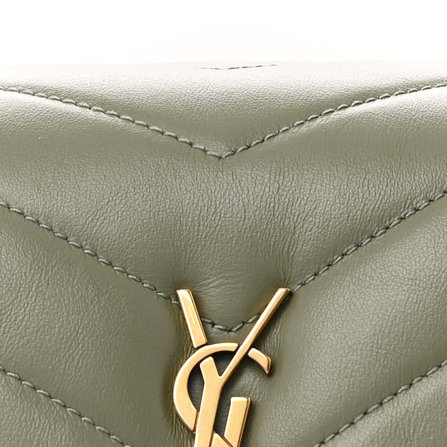 Calfskin Y Quilted Monogram Toy Loulou Crossbody Bag Light Sage