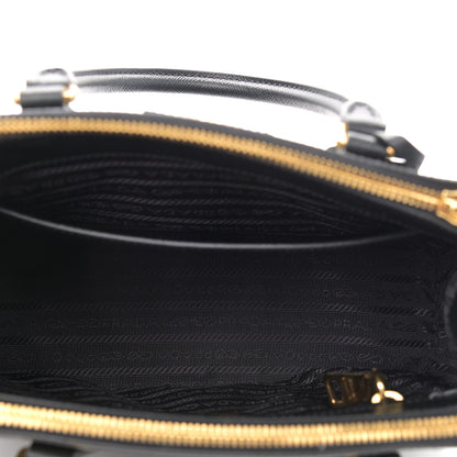 Prada Saffiano Mini Galleria Double Zip Tote Black 5 of 10