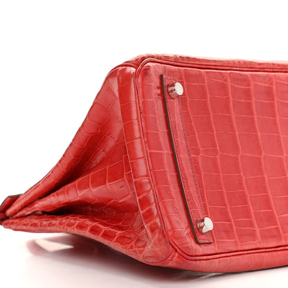 Hermes Shiny Niloticus Crocodile Birkin 30 Sanguine 9 of 14