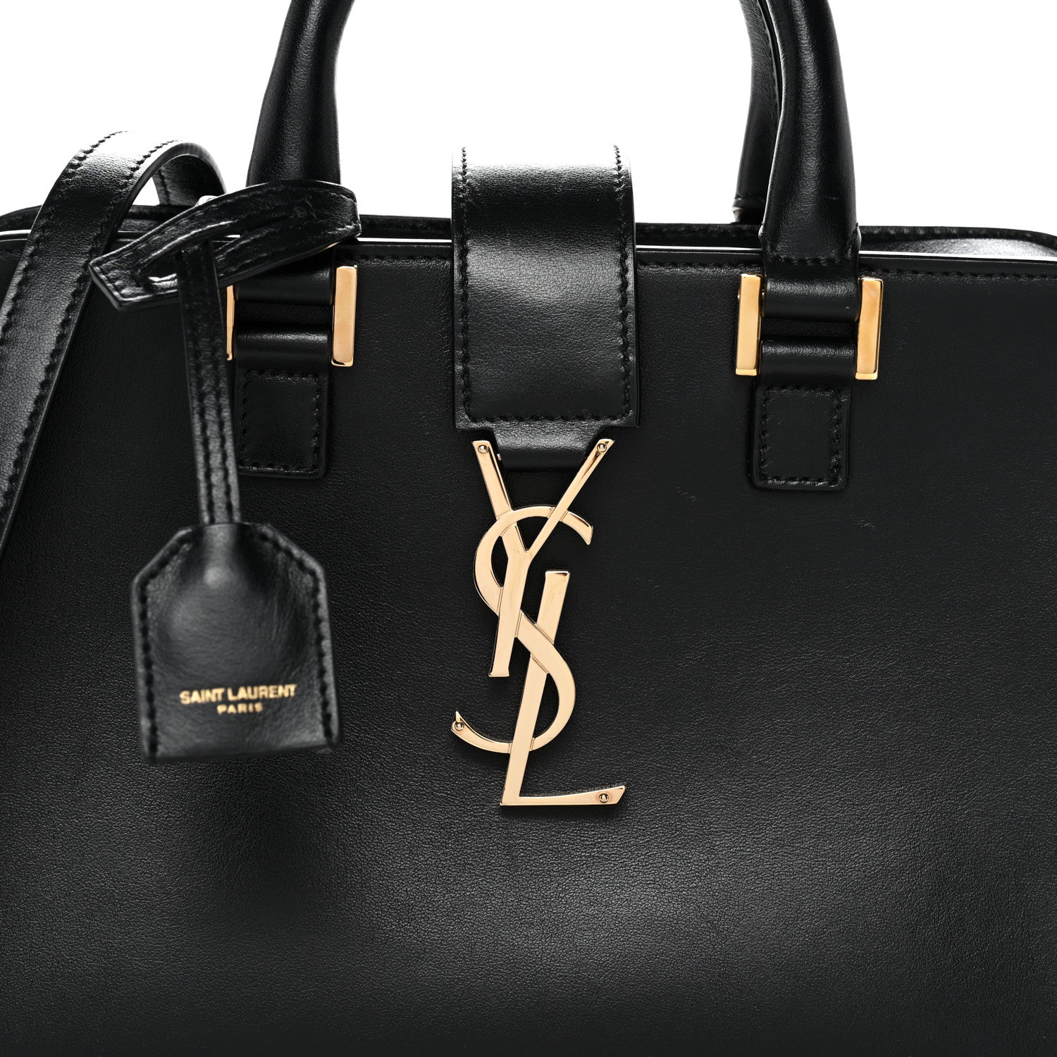 Saint Laurent Calfskin Monogram Baby Cabas Black 8 of 11