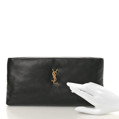 Saint Laurent Lambskin Long Calypso Pouch Black 2 of 7