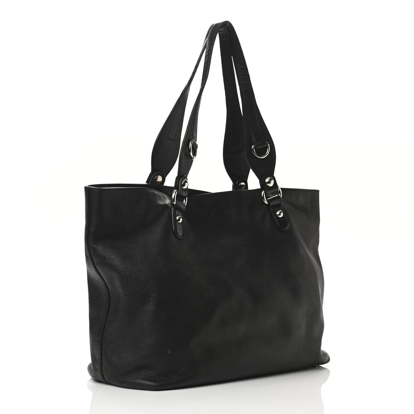 Calfskin Medium Icon Bit Tote Black