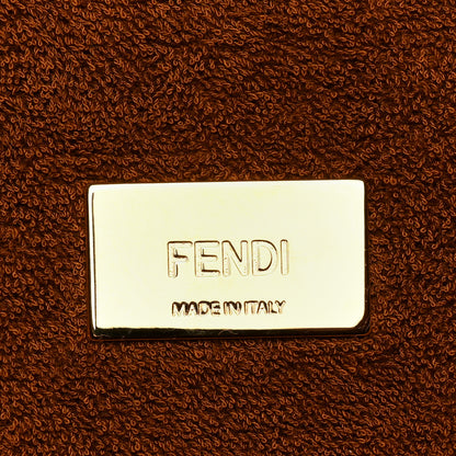 Fendi Terrycloth Plexiglass FF Embossed XL Fendi Sunshine Shopper Tote Caramel 6 of 7