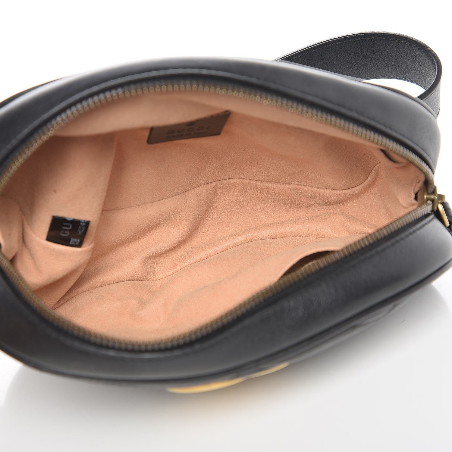 Gucci Calfskin Matelasse GG Marmont Belt Bag 85 34 Black 5 of 9