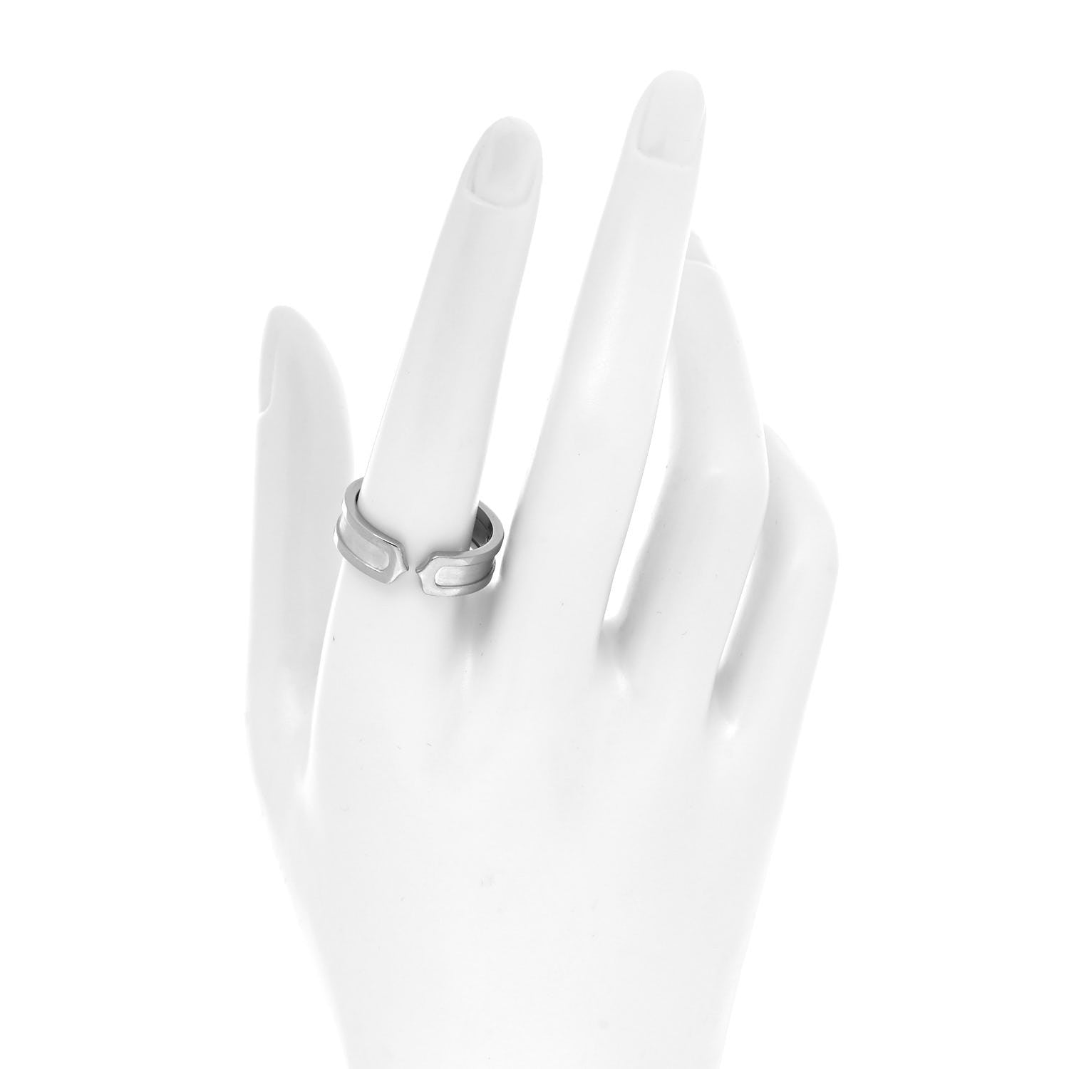 Cartier 18K White Gold 6.5mm C De Cartier Ring 60 9 2 of 4