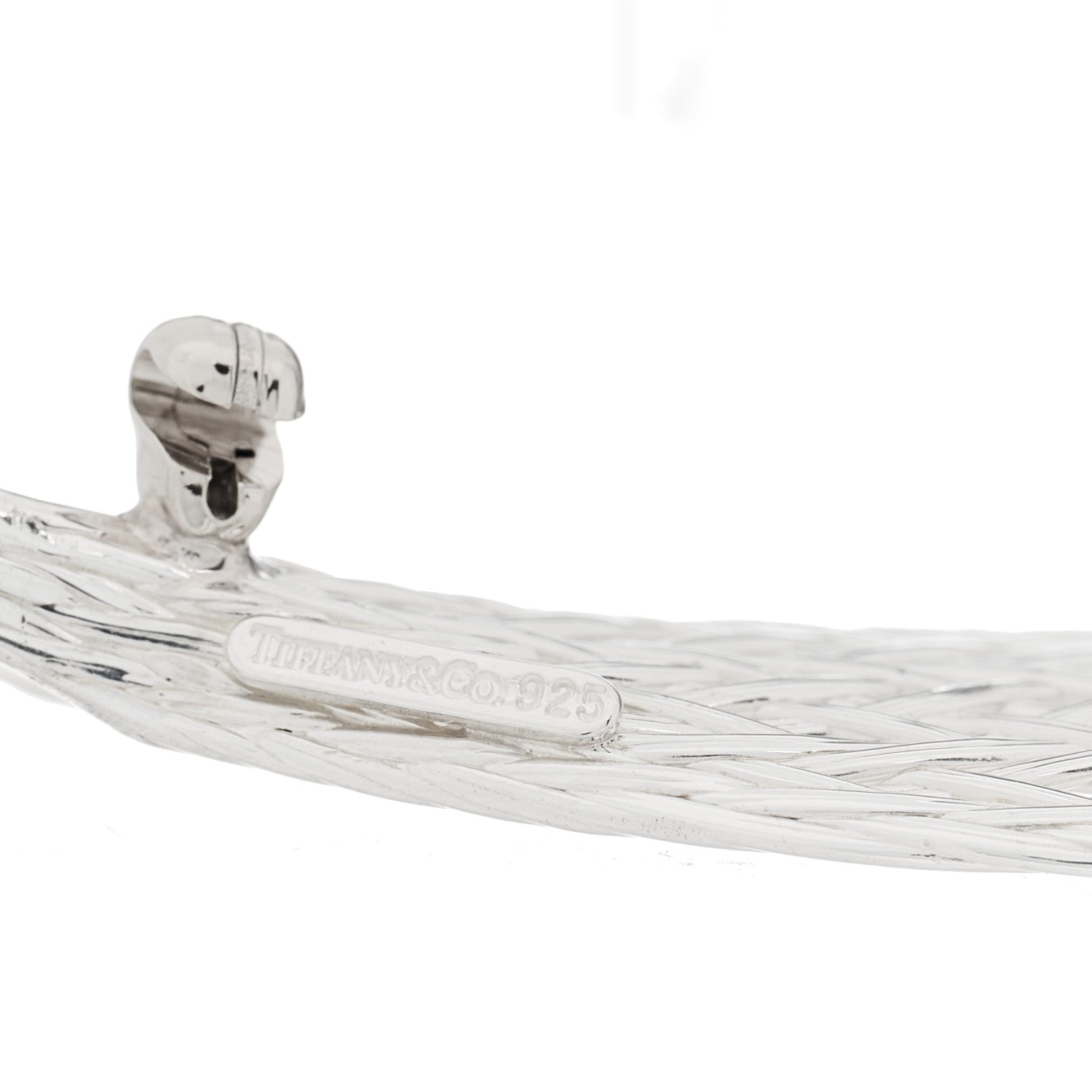 Tiffany Sterling Silver Mesh Woven Leaf Brooch Pin 3 of 3