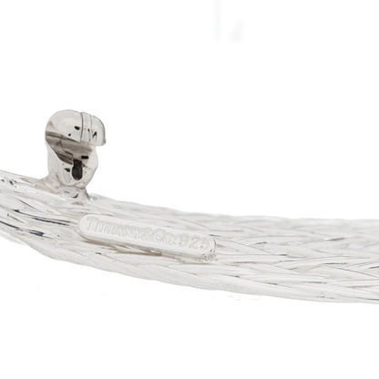 Tiffany Sterling Silver Mesh Woven Leaf Brooch Pin 3 of 3