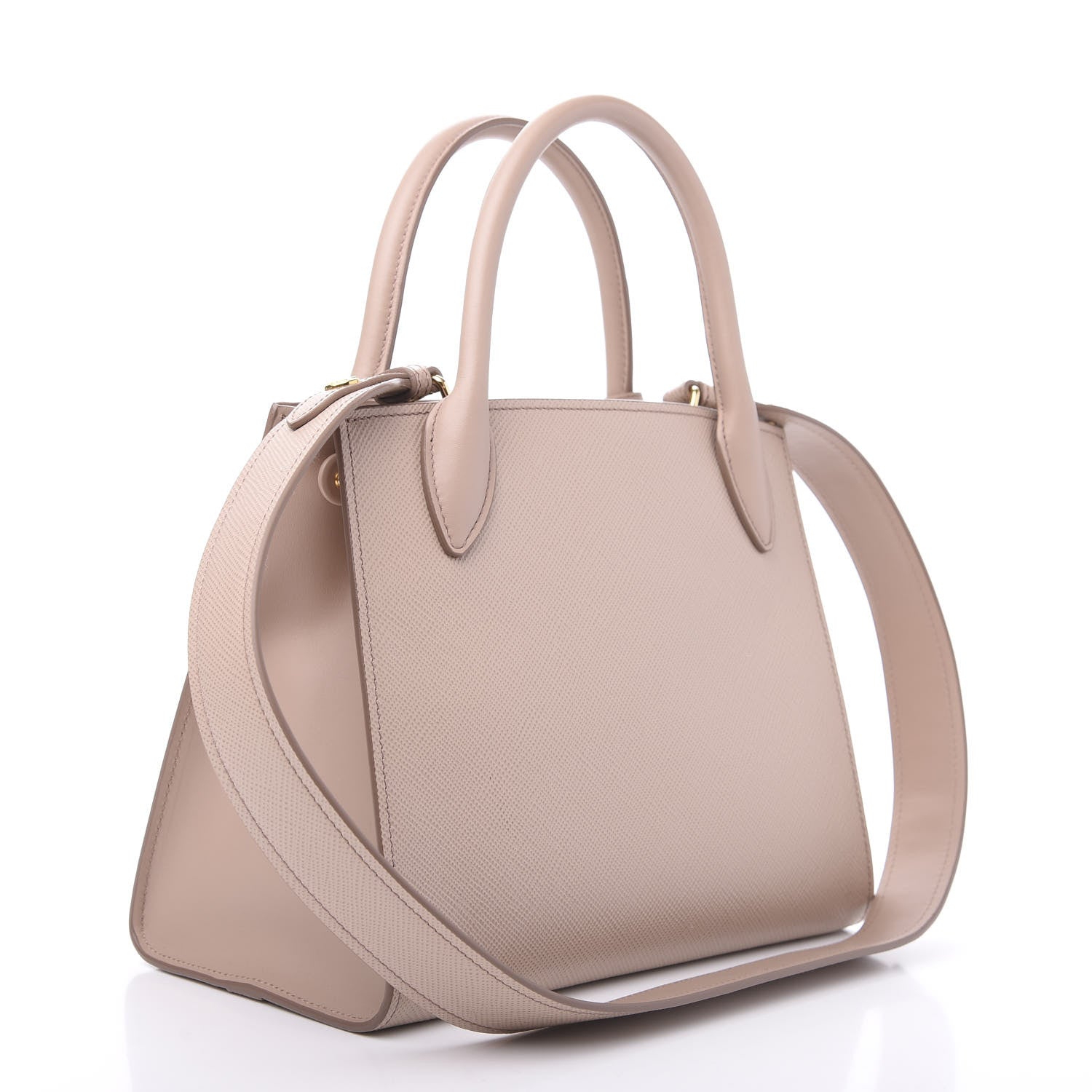 Prada Saffiano Cuir Calfskin Small Monochrome Top Handle Tote Rosa 4 of 11